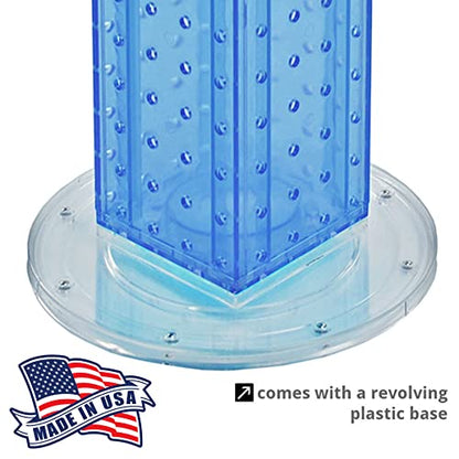 Azar Displays 700220-BLU Pegboard 4-Sided Revolving Counter Display, Blue Translucent Color - color: Blue, style: Pegboard only