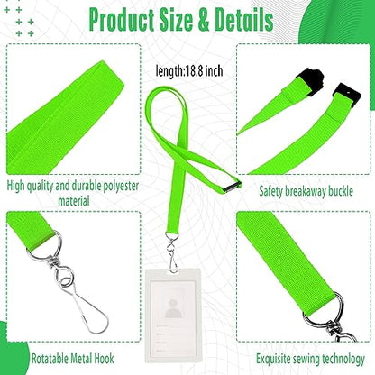 Patelai 120 Pcs Breakaway Lanyards with J Hook, Fluorescent Green - color: Fluorescent Green