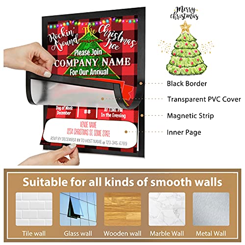 8.5"x 11"Magnetic Sign Holder, Double Sided Window Self-adhesive Frame, Transparent PVC and Strong Magnetic Display Frame for Home/Office/Poster/Certificate/Artwork Display(Black,10Pack)