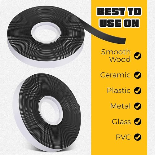 Magnetic Tape with Adhesive Backing 2 Inch Wide - Thick 60 mil Magnet Tape Roll to Make Sticky Magnet Strips, Strong Squares, Dots, Flexible Sheets, Cutting Own Fridge Magnets, Crafts - size: 2 in x 10 ft