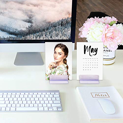 OIIKI 6PCS Self Adhesive Sneeze Guard Holder, Acrylic Panels Holder, Clear