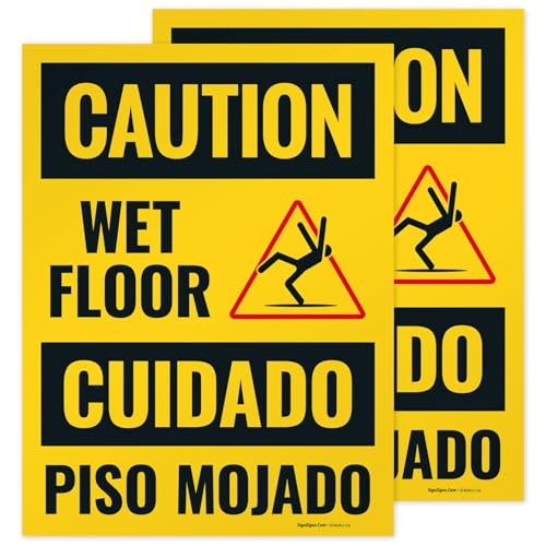Caution Wet Floor Sign Kit, - size: 18x24 Inches, style: 2 Pack - Replacement Panels