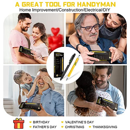 MAFEHAN 10-in-1 Multitool Pen Set, Gifts for Men Dad Husband Grandpa - color: Black&yellow