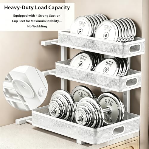 2 Pack Under Sink Organizer, 3-Tier Pull Out Kitchen Cabinet Organizer - color: 3-Tier- White