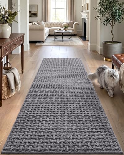 DEXI Hallway Runner Rug 24x72, Non Slip Runner Rugs Washable, Light Grey - color: Light Grey, size: 24'' x 72''(Runner)