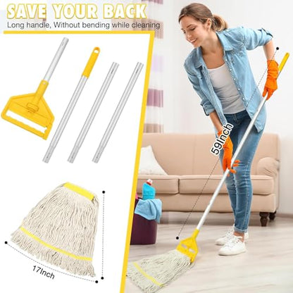 VOUBIEN Commercial Mop Handle Heavy Duty,60" Industrial Mop Stick - size: 1 Pack Mop Handle