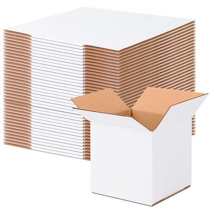 6x6x6 Small Shipping Boxes Set of 40, White Corrugated Cardboard Box for Small Business for Mailing Packaging Gifts - size: 6 x 6 x 6 Inch (Pack of 40)
