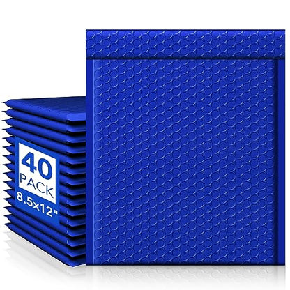 Fuxury Bubble Mailers 8.5x12 Inch 40 Pack Large Bubble Envelopes - color: Royal Blue, size: 8.5x12" 40PC