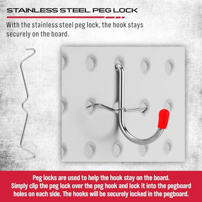 Ultimate 121-Piece Pegboard Hooks Set, Pegboard Accessories with Metal Hooks, Durable Peg Board Organizer Accessories, Pegboard Bins, Peg Board Tool Utility Hooks - color: 121 pcs - Red