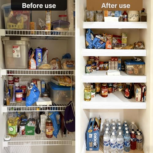 CLICLIE Wire Shelf Covers, 32" W X 12" D PVC Wire Rack Covers for Pantry - size: 32"W x 12"D