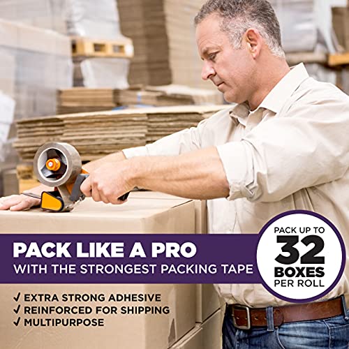 Tape King Clear Packing Tape Ultra Thick | 60 Yards Per Roll (12 Rolls) | 2 Inch Wide Heavy Duty Packing Tape 3.2mil Strong Adhesive for Moving Boxes, Shipping Cartons & Sealing (720 Yards) - size: 12 Rolls / 3.2 Mil Thick