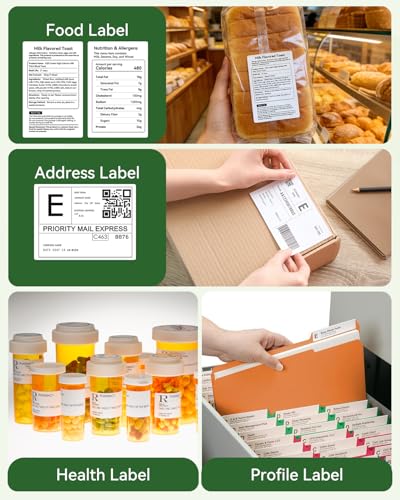iDPRT 1.97" 3.15" Multi-Purpose Direct Thermal Labels (50mm80mm), Thermal Sticker for Address/Barcode/Mailing, Compatible with iDPRT SP460BT/SP410/SP310/SP320, Rollo, Zebra, Phomemo, etc, 300pcs - size: 1.57"×3.15" (50mm×80mm)