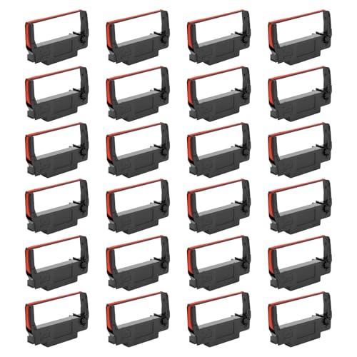 24-Pack ERC-30 ERC-34 ERC-38 B/R Ribbon Cartridges Black and Red Ink