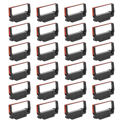 24-Pack ERC-30 ERC-34 ERC-38 B/R Ribbon Cartridges Black and Red Ink
