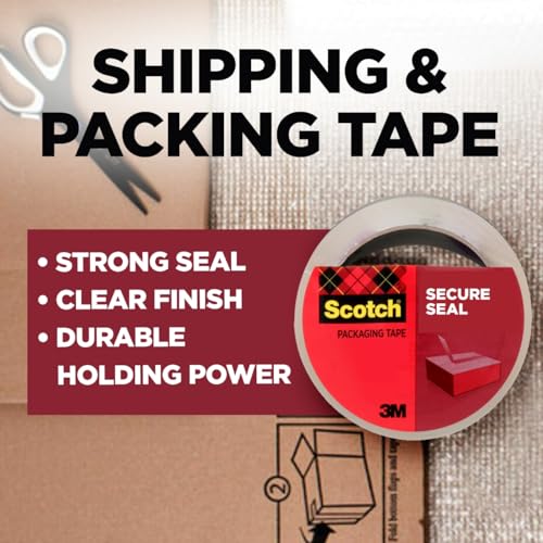 Scotch Secure Seal Packing Tape Refill, 1.88 in x 54.6 yd, 6 Rolls - style: 6 Pack