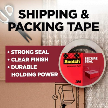 Scotch Secure Seal Packing Tape Refill, 1.88 in x 54.6 yd, 6 Rolls - style: 6 Pack