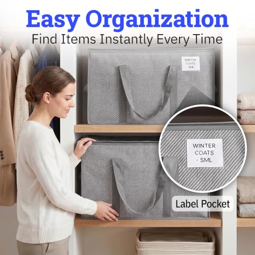 DURASACK Collapsible 26-Gallon Storage Bags – Tear-Resistant, Moisture-Resistant, Foldable Home Organization Bags – Charcoal, Pack of 2 - color: Charcoal