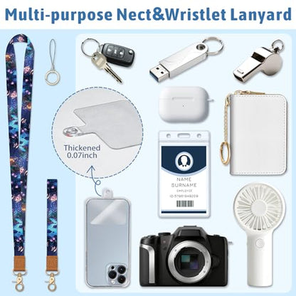 Piefly Forest Firefly Lanyard Wallet with ID Badge Holder, Small Slim RFID - color: Forest Firefly