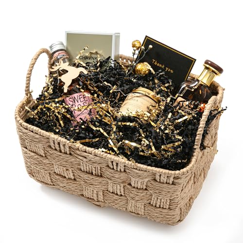 Mefleet 1 LB Crinkle Paper Filler Black & Gold Shredded Paper for Gift Box - color: Black & Gold