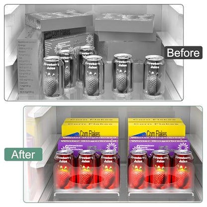 Freezer Organizer,12" Visible Fridge Organizer Rack with Removable Dividers - color: White