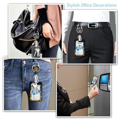 Piefly Lanyards for Id Badge, Teacher Card Holder Retractable Reel Mushroom - color: Mushroom