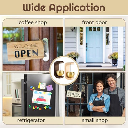 Zonon 4 Pcs Magnetic Wooden Doorbell Chime, Black Walnut,Nature Beech - color: Black Walnut,nature Beech