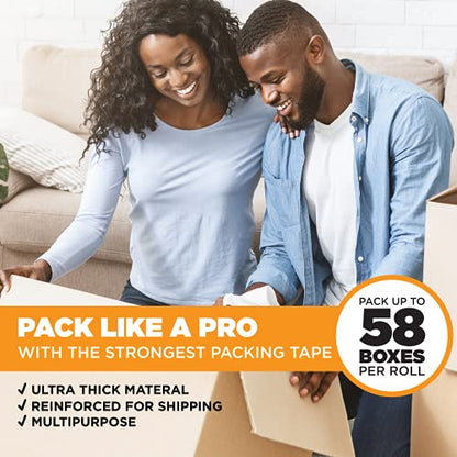 Tape King Clear Packing Tape | 110 Yards Per Roll (6 Rolls) | 1.88 Inch Wide Heavy Duty Packing Tape 2.7mil Strong Adhesive for Moving Boxes, Shipping Cartons, Office Use, Storage (660 Yards) - size: 1.88" Wide, 2.7 Mil Thick, 110 yd.