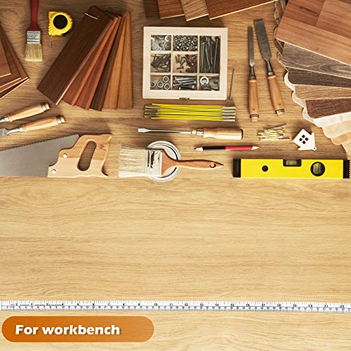 5 Pieces Self-Adhesive Measuring Tape Workbench Ruler Adhesive Backed Double Scale Stick Tape Measure for Work Woodworking, Saw, Drafting Table (24 Inch)