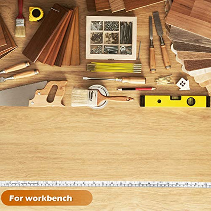 5 Pieces Self-Adhesive Measuring Tape Workbench Ruler Adhesive Backed Double Scale Stick Tape Measure for Work Woodworking, Saw, Drafting Table (24 Inch)