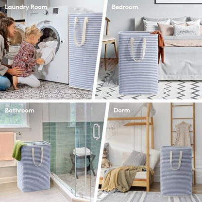 Lifewit 80L Large Laundry Baskets, Laundry Hampers Bags, 2 Pack, Blue - color: Blue, size: 80L