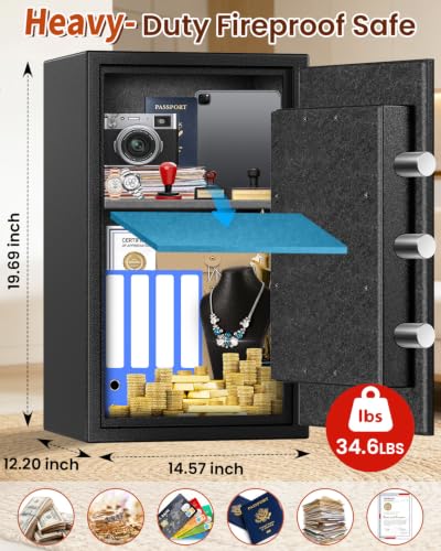 [2026 Upgraded] -35 Min Real Fireproof Safe-3.6 Cu Ft Large Safe for Home - size: 3.5 Cuft-35MINS