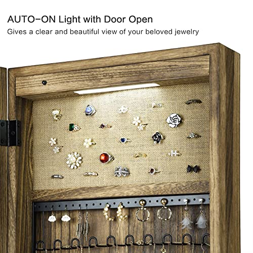SRIWATANA Jewelry Cabinet with Mirror, Lockable Door, Carbonized Black - color: carbonized black