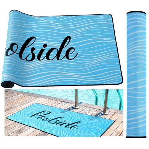 Tinideya Pool Deck Mats Non Slip Rubber with Drainage,Blue,23.62" X 47.24" - color: Blue, size: 2' x 4' (Rectangular)