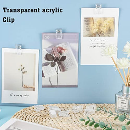 50 Pieces Self Adhesive Clips, Tapestry Sticky Spring Hangers Wall Clips for Hanging Poster Photo Office Decorations, Clear - style: Clear Self-adhesive