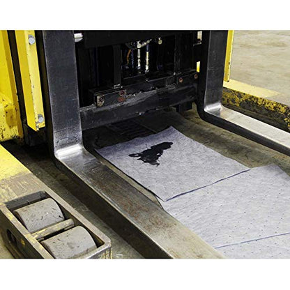 Universal Defender Absorbent Mat Pad, Mediumweight, Polypropylene, 19” x 15” (L x W), Gray, Pack of 100 (GPB100M)