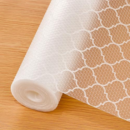 Cooyes Shelf Liner for Kitchen Cabinets, Non‑Adhesive Drawer Liner - color: Absolute White, size: 15"W x 360"L