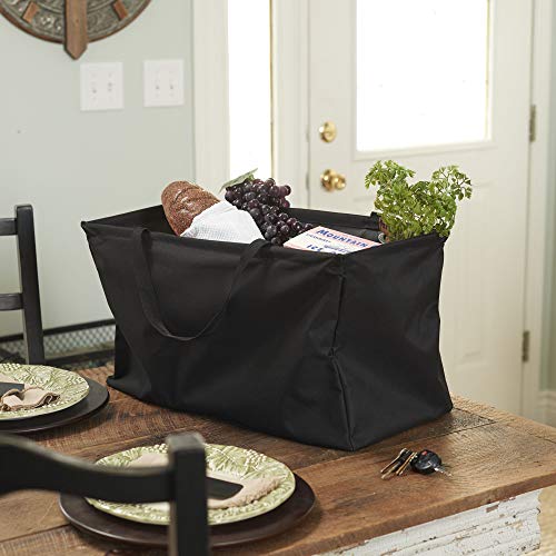 Household Essentials 2212-1 Krush Canvas Utility Tote | Reusable Grocery Shopping Bag | Laundry Carry Bag | Black - color: Black