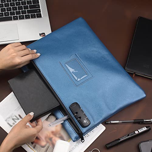 KOSMCCO Notary Bag with Lock, Navy Blue, L - color: Navy Blue