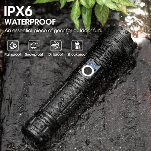 Kmivo Flashlights Rechargeable LED High Lumens - 4 Pack 90,000LM Super Bright Flashlight, Adjustable Powerful Flash Light with 5 Modes, Waterproof Handheld Flashlight for Home, Camping - size: M-4P