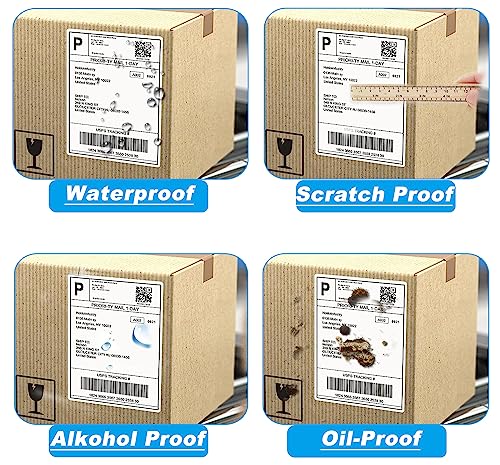 4x6 Direct Thermal Shipping Labels, 2000 Labels/4 Stacks (500 Labels Per Stack), Perforated and Strong Adhesive Thermal Printer Label, Compatible with Zebra, Nelko, Rollo, MUNBYN