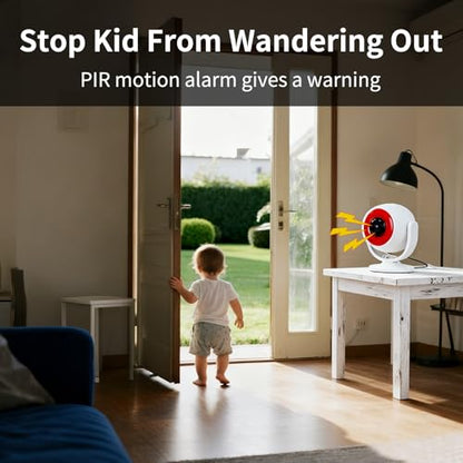 2 Pack Wireless Motion Detector Alarm for Indoor Use, PIR Motion Sensor with Sound Player for Pets, Dogs & Animal Deterrent, Intruder Alert & Remote Safety System, Noise Maker Sensor de Movimiento