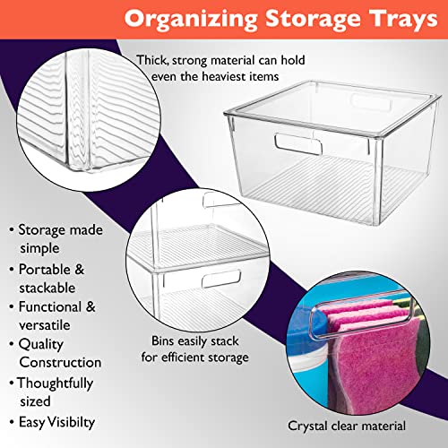 ClearSpace Plastic Storage Bins with Lids, Pantry Organizer, XL, 8 Pack - size: 8 Pack XL