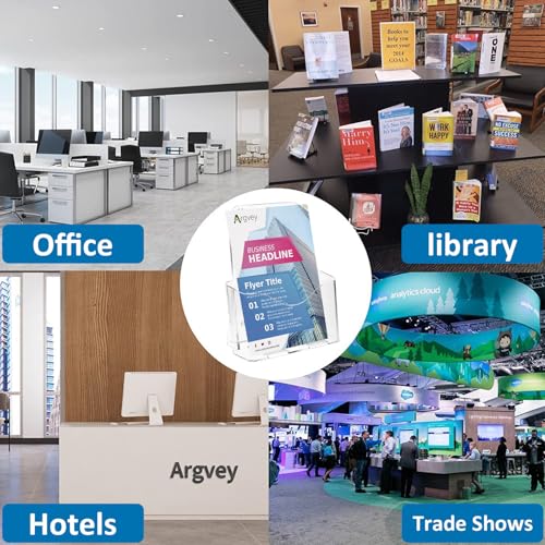 Acrylic Brochure Holder 6 x 9, Bifold Pamphlet Holder Display Stand, 2 Pack - size: 2 Pack