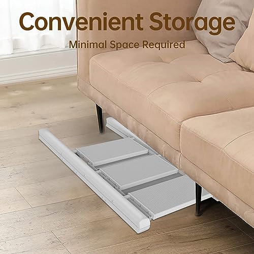 HISMOCAL 3 Step Ladder, Aluminum Folding Step Stool for Closet, White - color: White New, size: 3 Step
