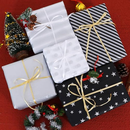 BEISHIDA 100 Sheets Black Silver Tissue Paper Bulk for Gift Wrapping Bags - color: balcksilver