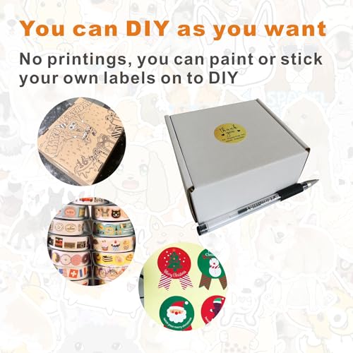 50 Pack 4x4x2'' Small Shipping Boxes, Corrugated Cardboard Mailers for Business, with Thank you stickers, White (CM442-TKS)