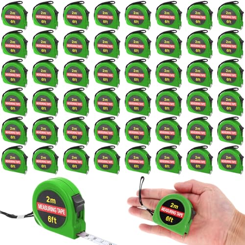 Copkim 50 Pcs 6 ft Mini Tape Measure Retractable Bulk,Green - color: Green