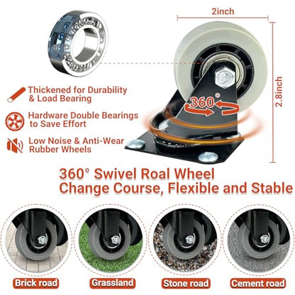 600lbs Folding Hand Truck, Portable Heavy Duty Dolly Cart with 6 Wheels & 2 Elastic Ropes, Light Weight Utility Dolly Platform Cart, Collapsible Dolly for Luggage, Travel, Moving, Shopping Use - style: 600 lbs, 6 Wheels