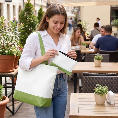 Sanwuta Blank Canvas Tote Bags Makeup Bags, Muted Hues Set, 40 Pcs - color: Muted Hues Set