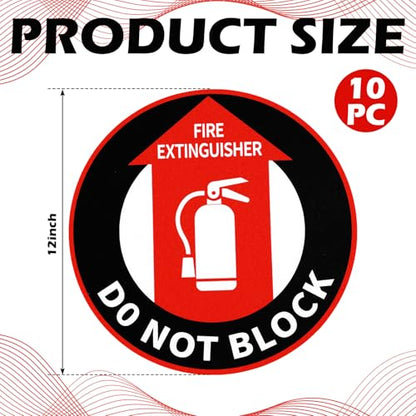 10 Pcs Fire Extinguisher Do Not Block Stickers, Warehouse